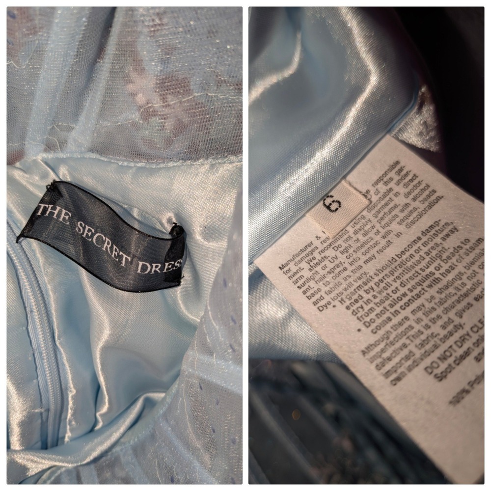 Light Blue Prom Dress‎ Corset Back Embroidered Princess Formal Ball Gown Size 6 - Picture 11 of 16